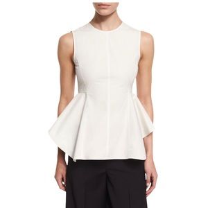 Theory Kalsing Light Sculptural Peplum Top in White Women’s Size M